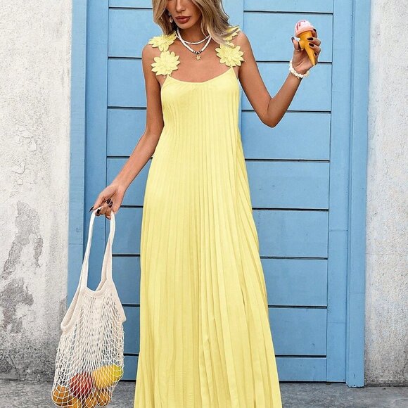 Yellow Party Women's Long Dress - Picture 5 of 6